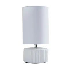 Linden White Ribbed Ceramic Table Lamp