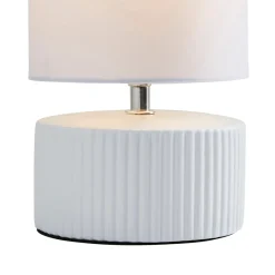 Linden White Ribbed Ceramic Table Lamp