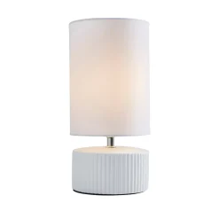 Linden White Ribbed Ceramic Table Lamp