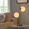 Lior 2 Light Antique Brass & Glass Table Lamp