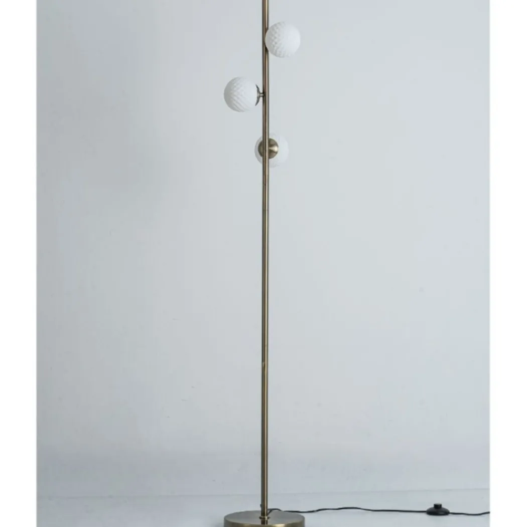 Lior 3-Light Antique Brass Floor Lamp