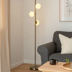 Lior 3-Light Antique Brass Floor Lamp