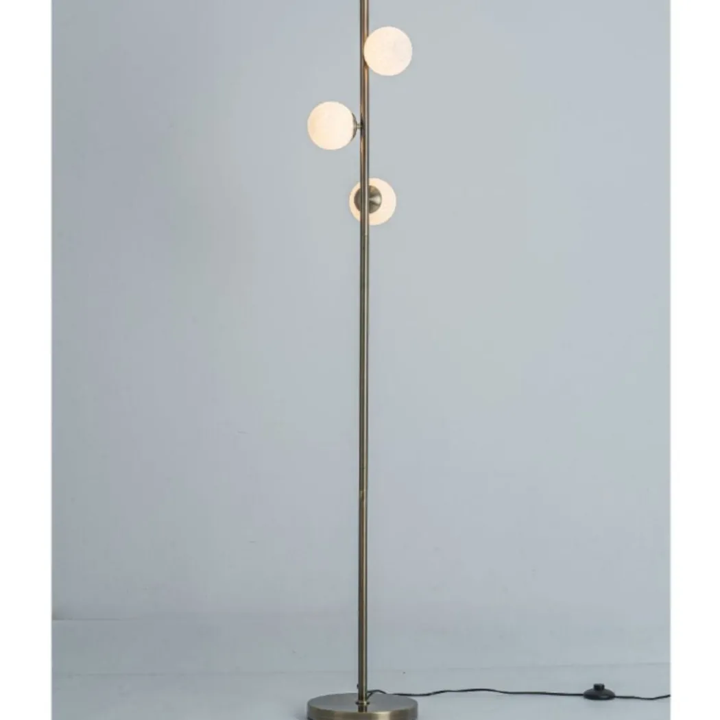 Lior 3-Light Antique Brass Floor Lamp