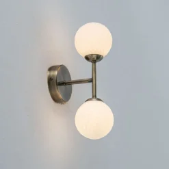 Lior 2-Light Antique Brass Wall Light