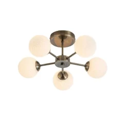 Lior 5-Light Antique Brass Semi-Flush Ceiling Light