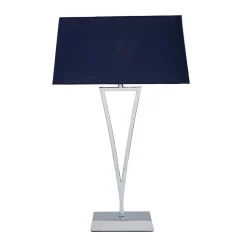 Lizzie Chrome & Navy Touch Table Lamp