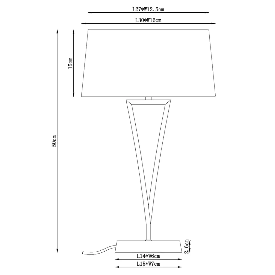 Lizzie Chrome & Navy Touch Table Lamp