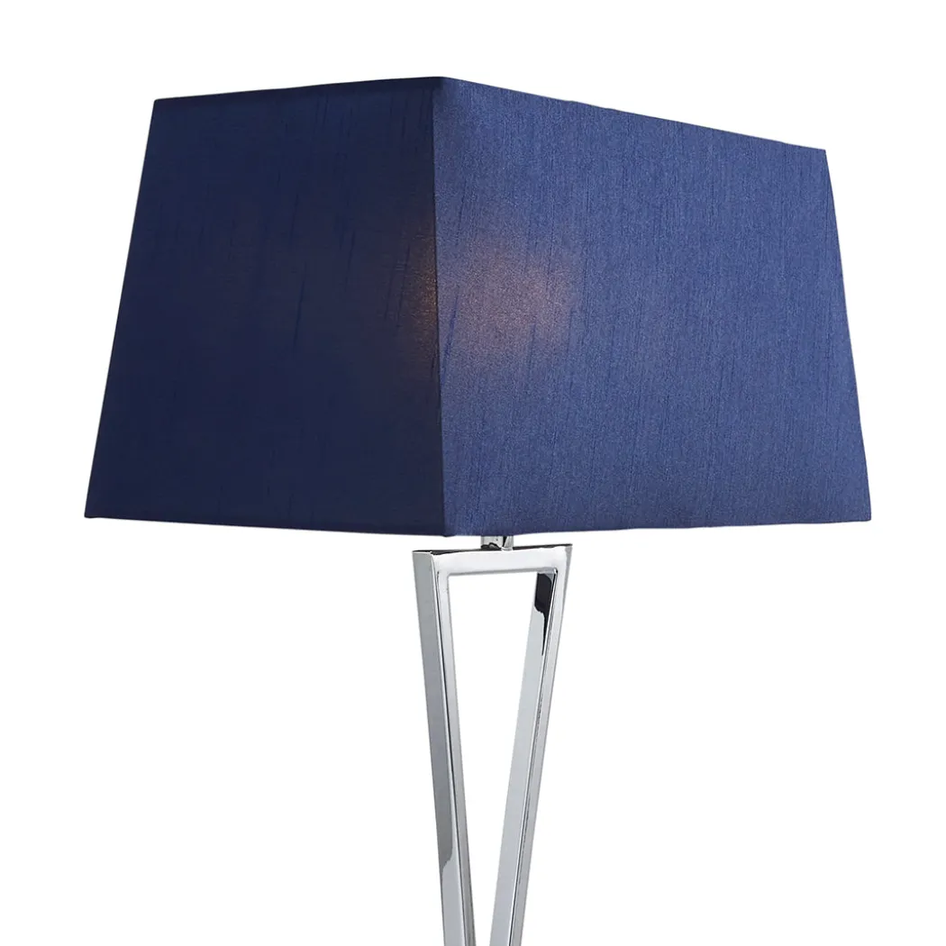 Lizzie Chrome & Navy Touch Table Lamp