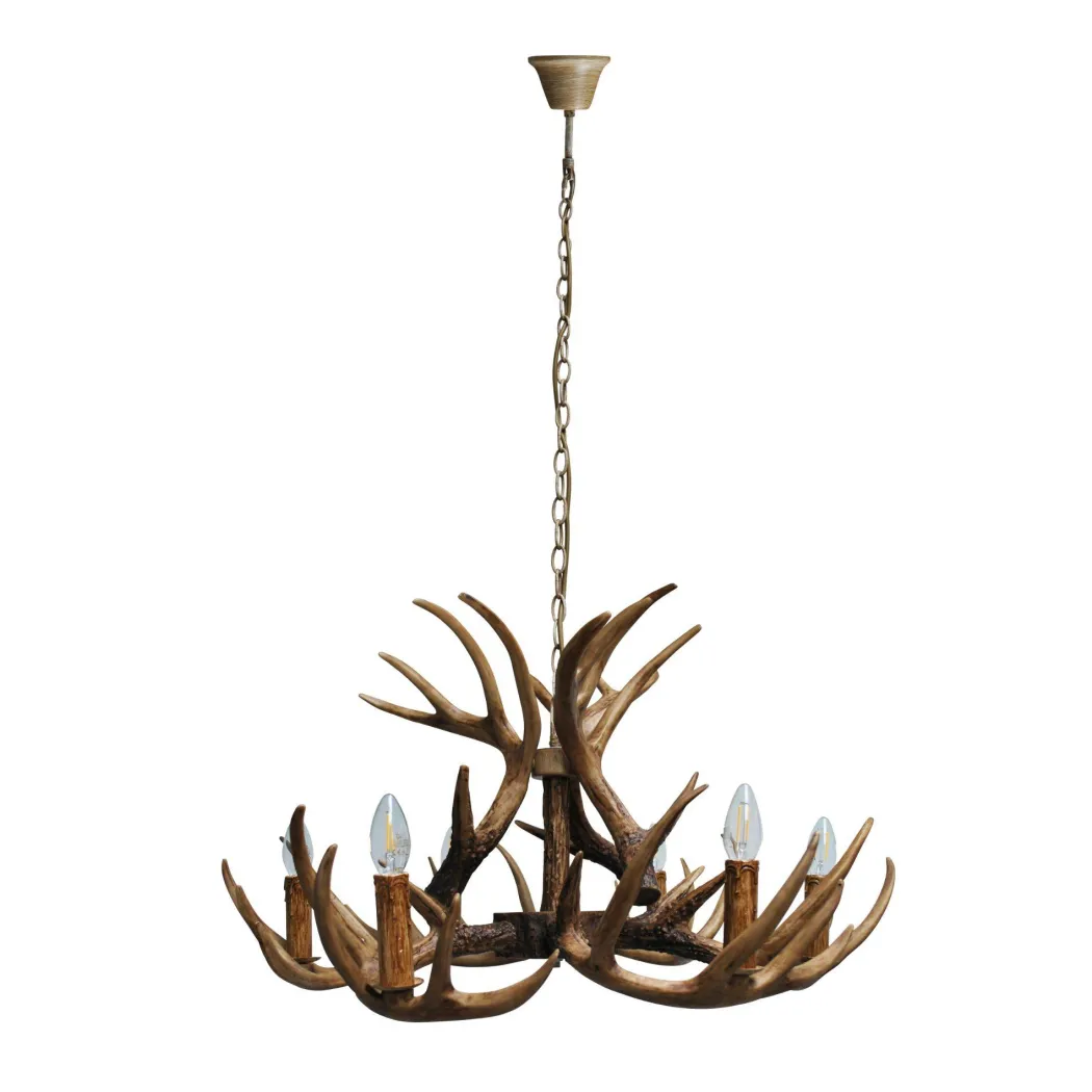 Lochranza 6 Light Rustic Antler Pendant Ceiling Light