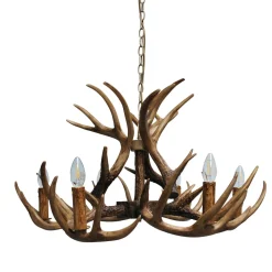 Lochranza 6 Light Rustic Antler Pendant Ceiling Light
