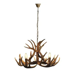 Lochranza 6 Light Rustic Antler Pendant Ceiling Light