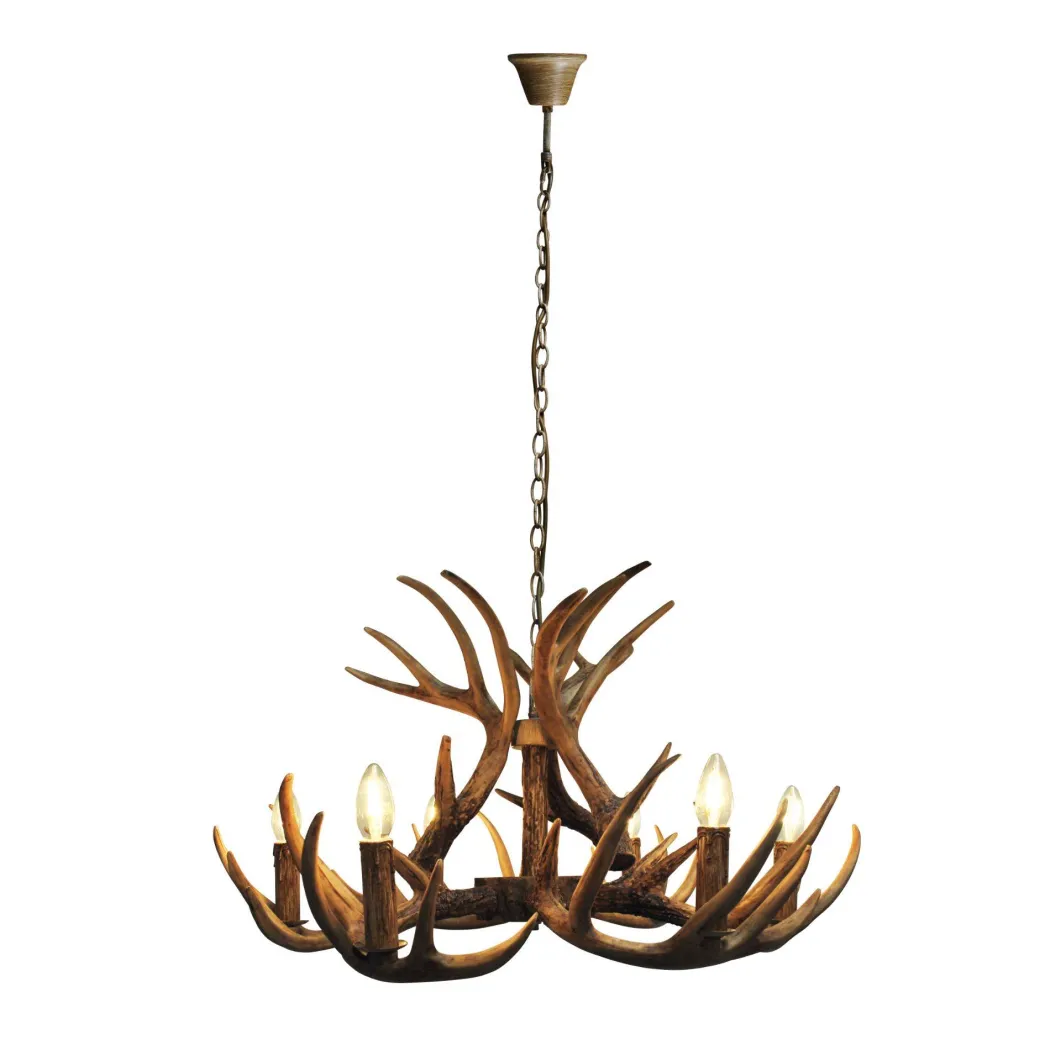 Lochranza 6 Light Rustic Antler Pendant Ceiling Light