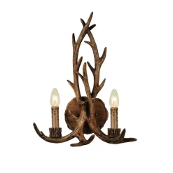 Lochranza 2 Light Rustic Antler Wall Light