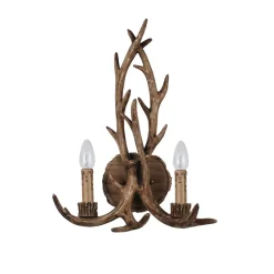 Lochranza 2 Light Rustic Antler Wall Light