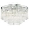 Logan Polished Chrome & Glass Flush Ceiling Light