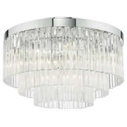 Logan Polished Chrome & Glass Flush Ceiling Light