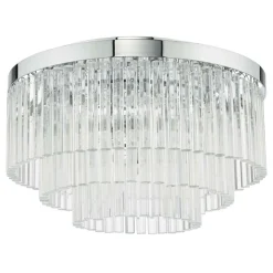 Logan Polished Chrome & Glass Flush Ceiling Light