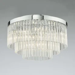 Logan Polished Chrome & Glass Flush Ceiling Light