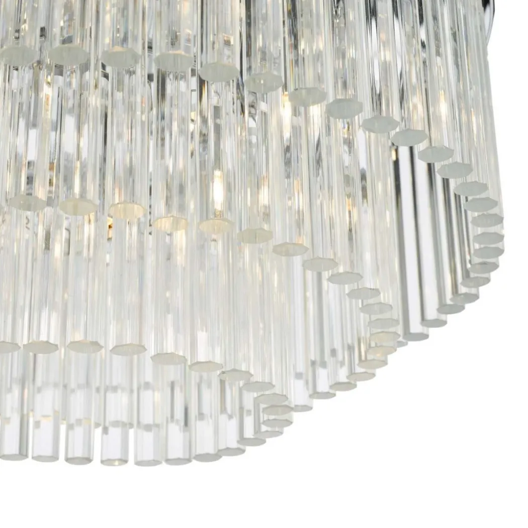 Logan Polished Chrome & Glass Flush Ceiling Light