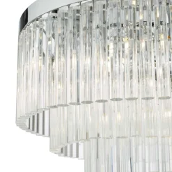 Logan Polished Chrome & Glass Flush Ceiling Light