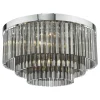 Logan Polished Chrome & Smoked Glass Flush Ceiling Light