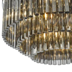Logan Polished Chrome & Smoked Glass Flush Ceiling Light