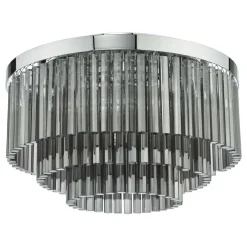 Logan Polished Chrome & Smoked Glass Flush Ceiling Light