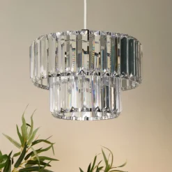 Lombard 2 Tier Clear Chrome Ceiling Pendant Shade