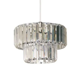 Lombard 2 Tier Clear Chrome Ceiling Pendant Shade