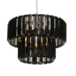 Lombard 2 Tiered Black Chrome Ceiling Pendant Shade