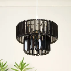 Lombard 2 Tiered Black Chrome Ceiling Pendant Shade