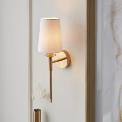 Long Line Vintage Brass Wall Light