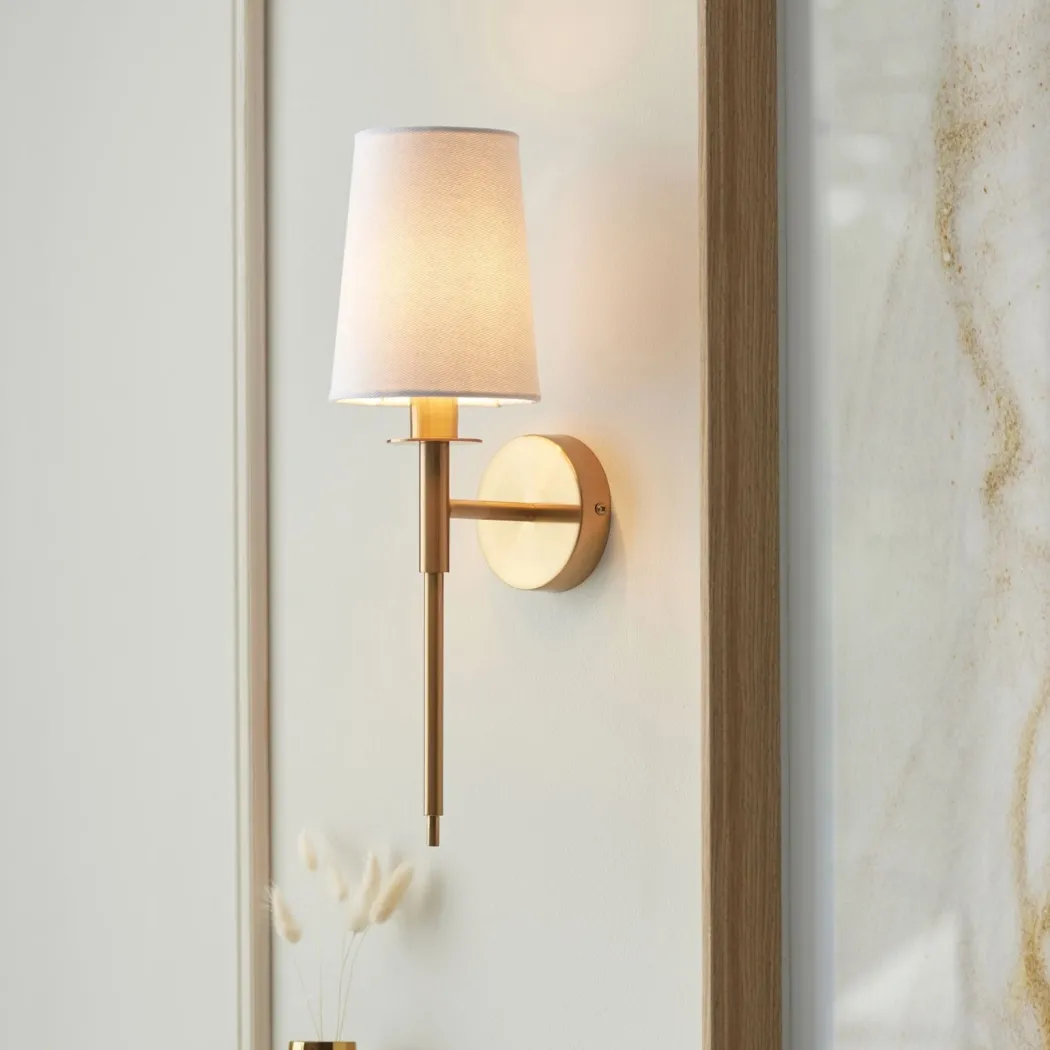 Long Line Vintage Brass Wall Light
