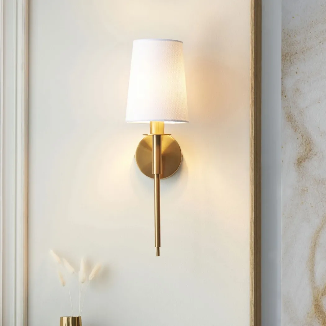 Long Line Vintage Brass Wall Light