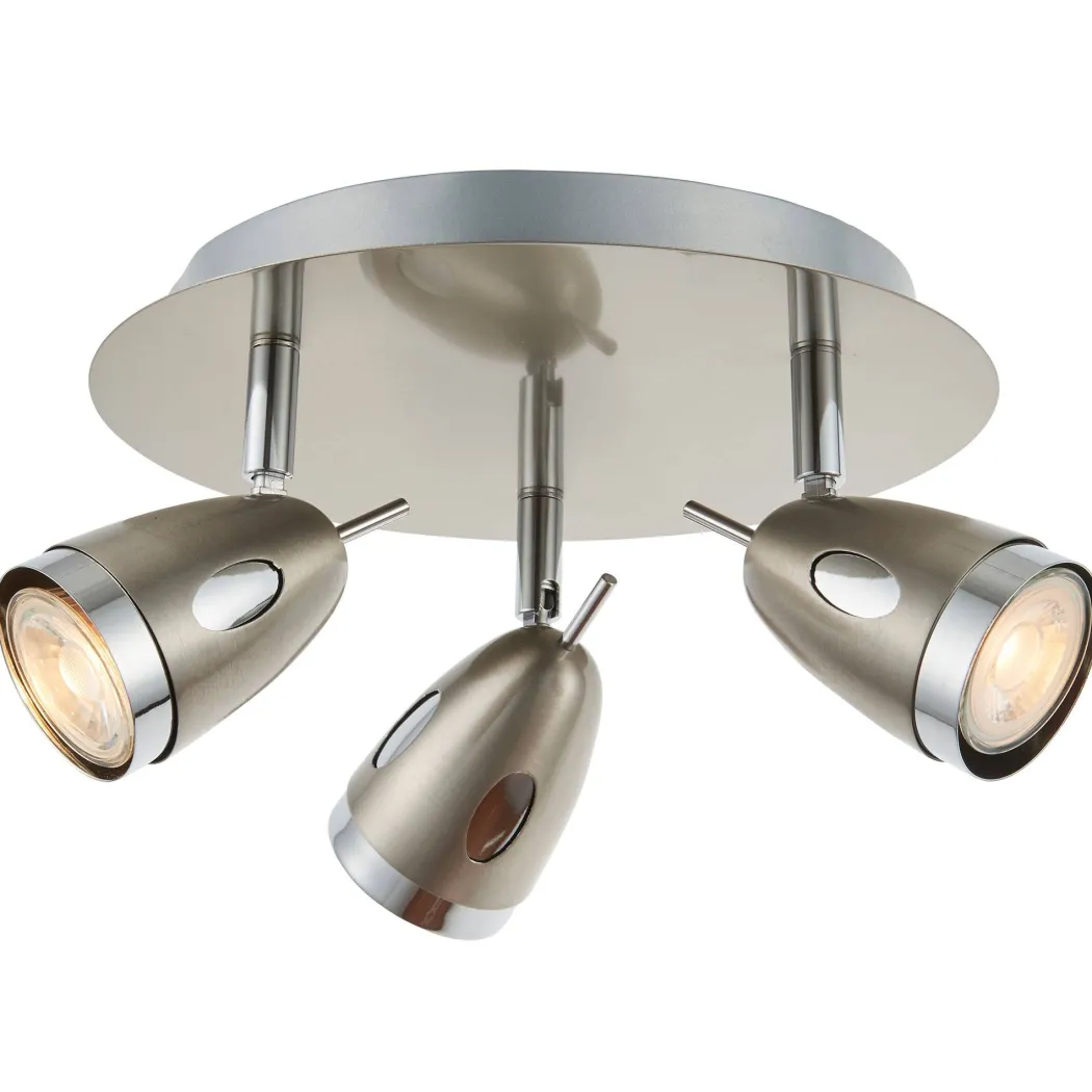 Lottie 3 Light Satin Nickel Ceiling Spotlight Plate