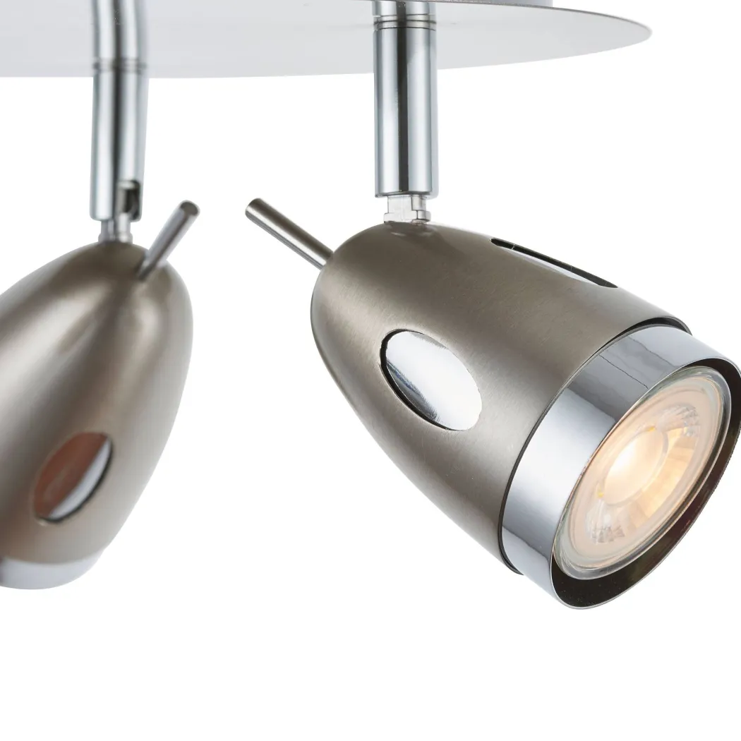 Lottie 3 Light Satin Nickel Ceiling Spotlight Plate