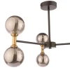 Loxley 6 Light Black & Gold Semi Flush Ceiling Light