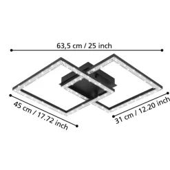 Lucia Black LED Flush Ceiling Light