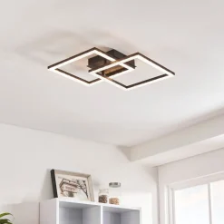 Lucia Black LED Flush Ceiling Light
