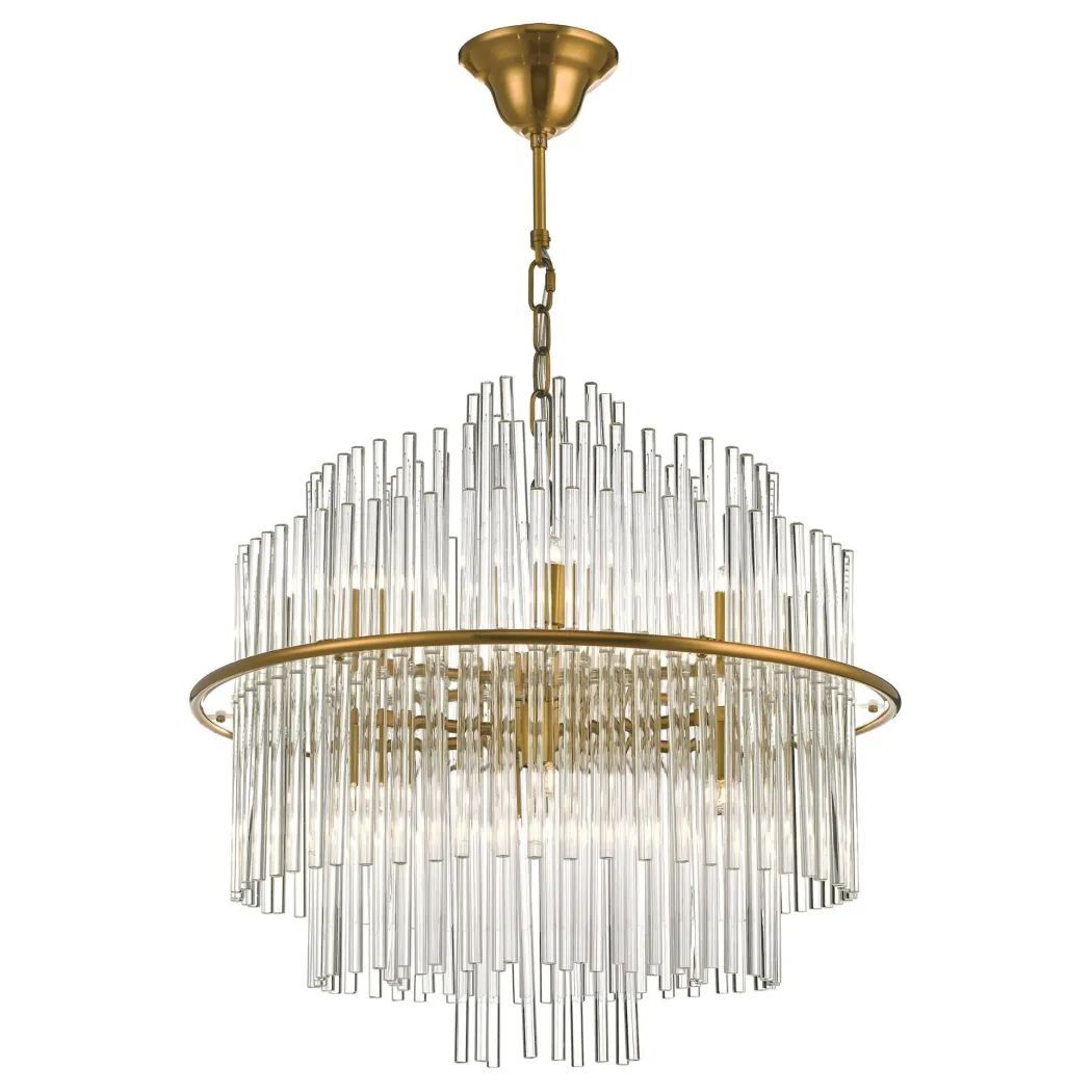 Lukas Antique Gold & Crystal Ceiling Pendant