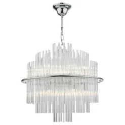 Lukas Polished Chrome & Crystal Ceiling Pendant