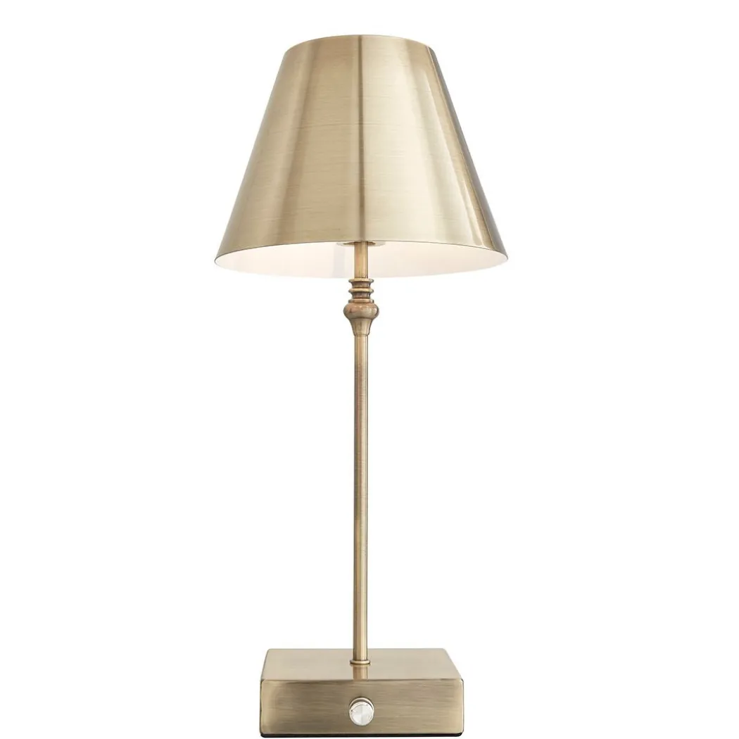 Lustre Antique Brass Rechargeable Table Lamp