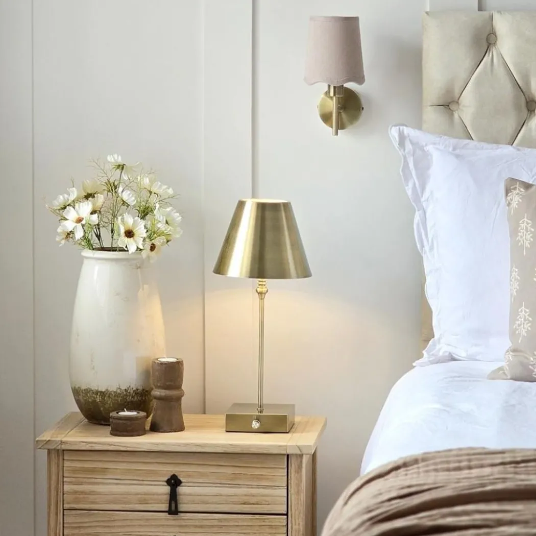 Lustre Antique Brass Rechargeable Table Lamp