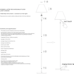Lustre Polished Chrome LED Rechargeable Floor Lamp