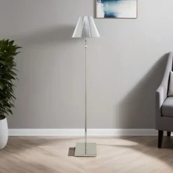 Lustre Polished Chrome LED Rechargeable Floor Lamp