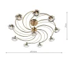 Luther 10 Light Semi-Flush Gold Ceiling Light