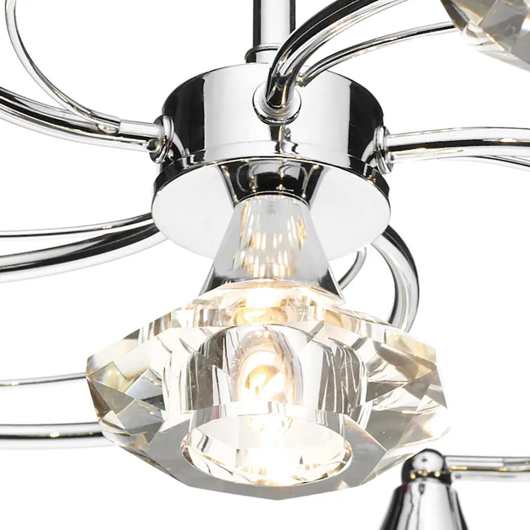 Luther 6 Light Semi-Flush Silver Ceiling Light