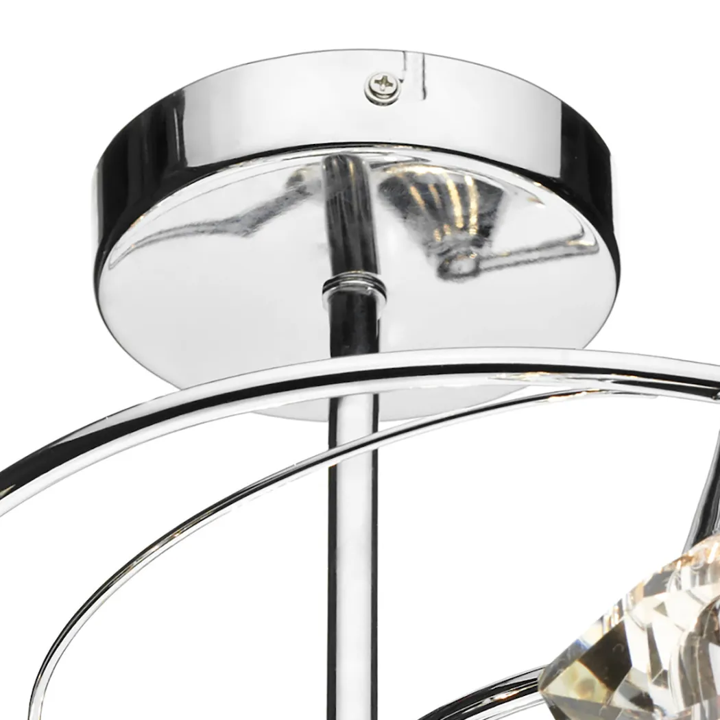 Luther 6 Light Semi-Flush Silver Ceiling Light