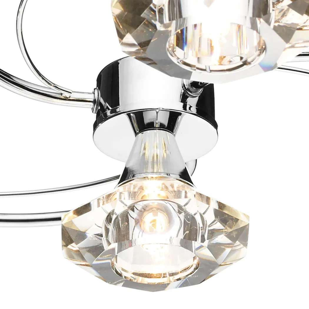Luther 4 Light Semi-Flush Silver Ceiling Light