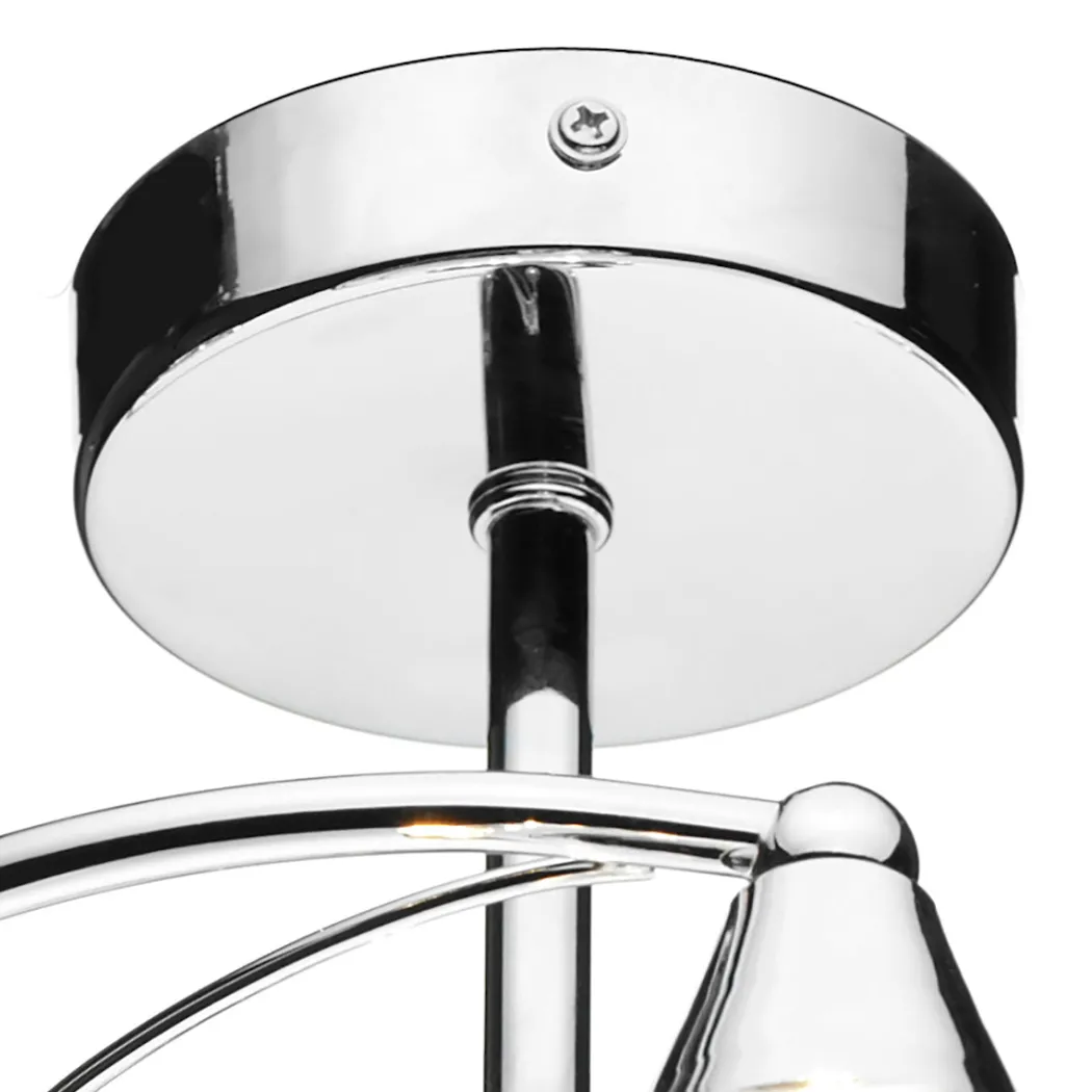 Luther 4 Light Semi-Flush Silver Ceiling Light